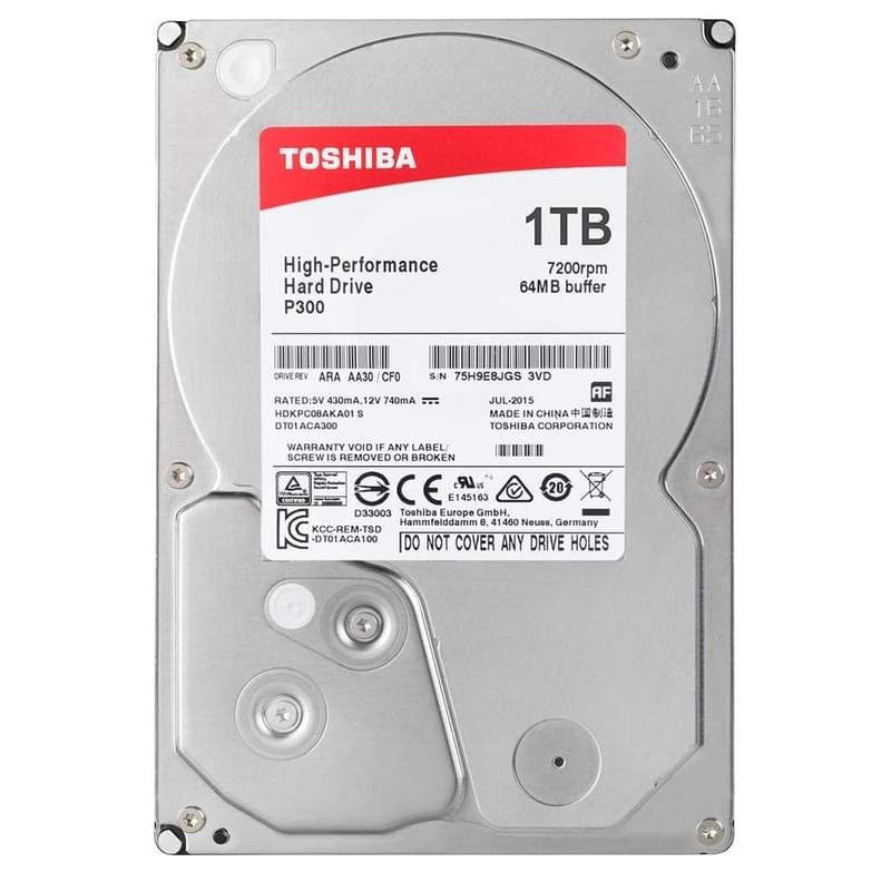 Внутренний HDD 3.5" 1TB Toshiba P300 High-Performance SATA-III (HDWD110UZSVA) - фото #0