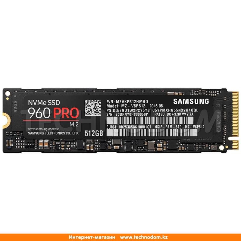 Внутренний SSD M.2 2280 512GB Samsung 960 PRO PCIe 3.0 x4 NVMe MLC (MZ-V6P512BW) - фото #0