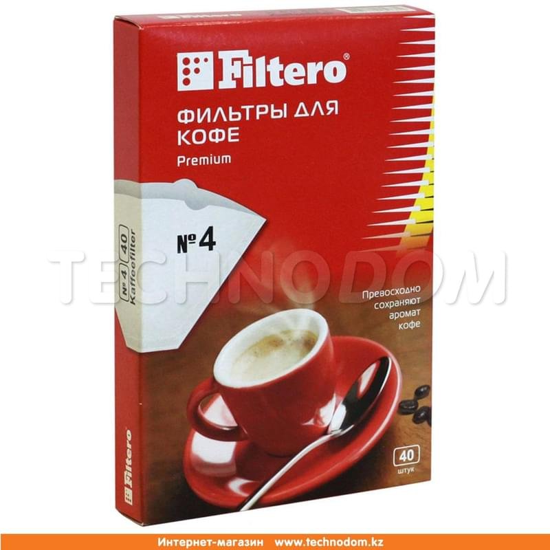 Filtero фильтры для кофе, №4/40, белые - фото #0
