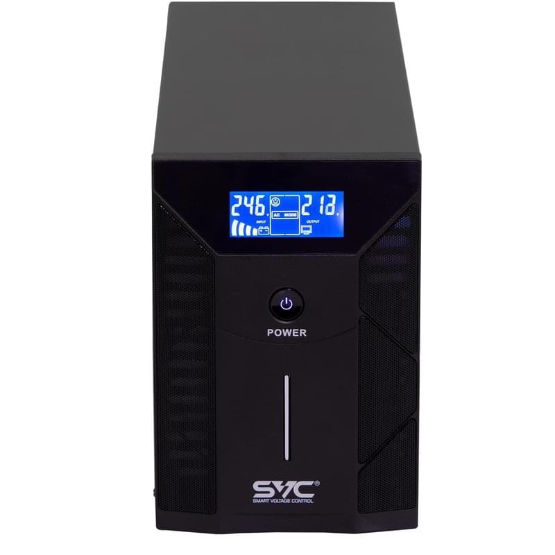 UPS SVC, 2000VA/1200W, AVR:175-275В, 4Schuko, LCD, Black (V-2000-F-LCD) - фото #1