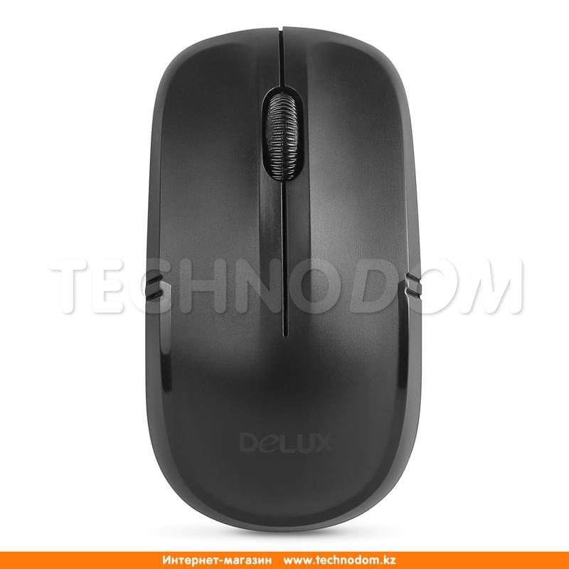 Мышка беспроводная USB Delux DLM-136OGB, Black - фото #0