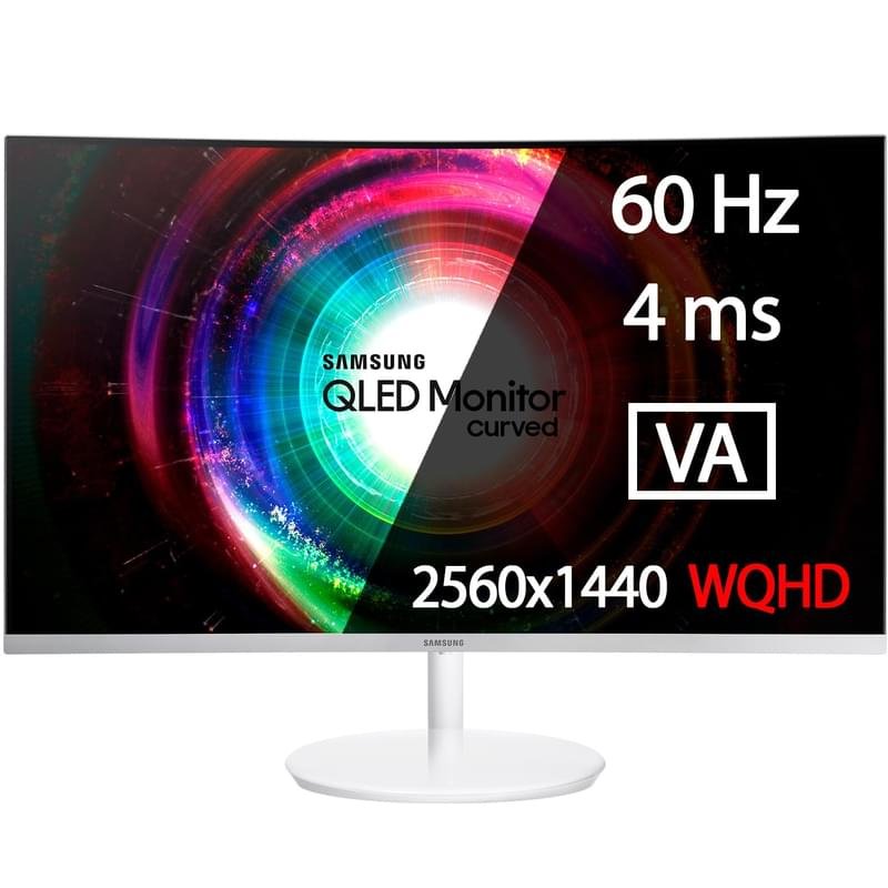 Монитор Профессиональный 26.9" Samsung LC27H711QEIXCI 2560x1440 16:9 VA 60ГЦ (HDMI+MiniDP) Curved Black - фото #0