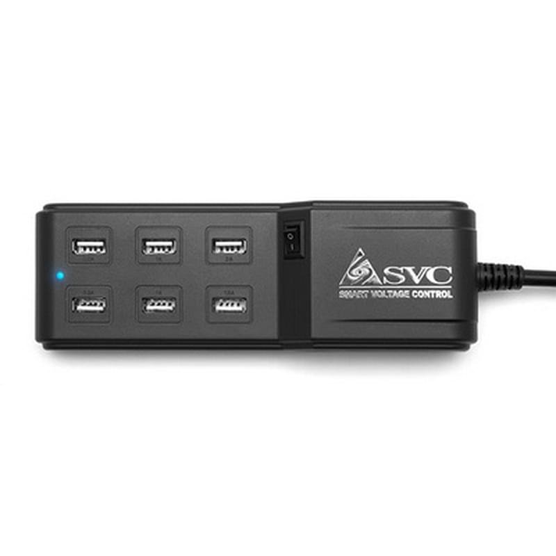 Сетевое зарядное устройство 6*USB, 7.1А, SVC, Черный (MCH6) - фото #0