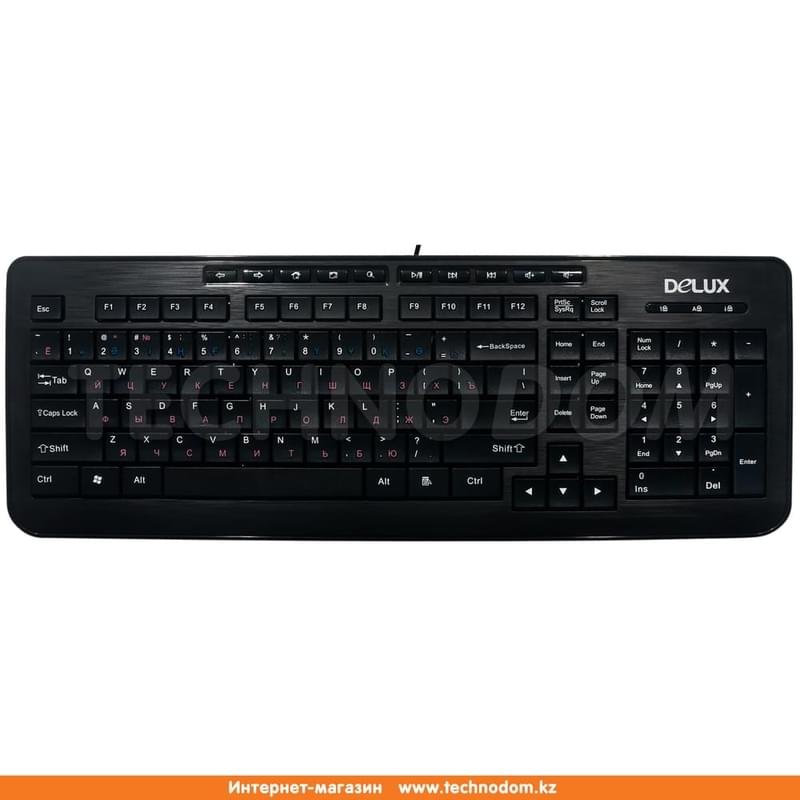 Клавиатура проводная USB Delux DLK-3100U Black - фото #1