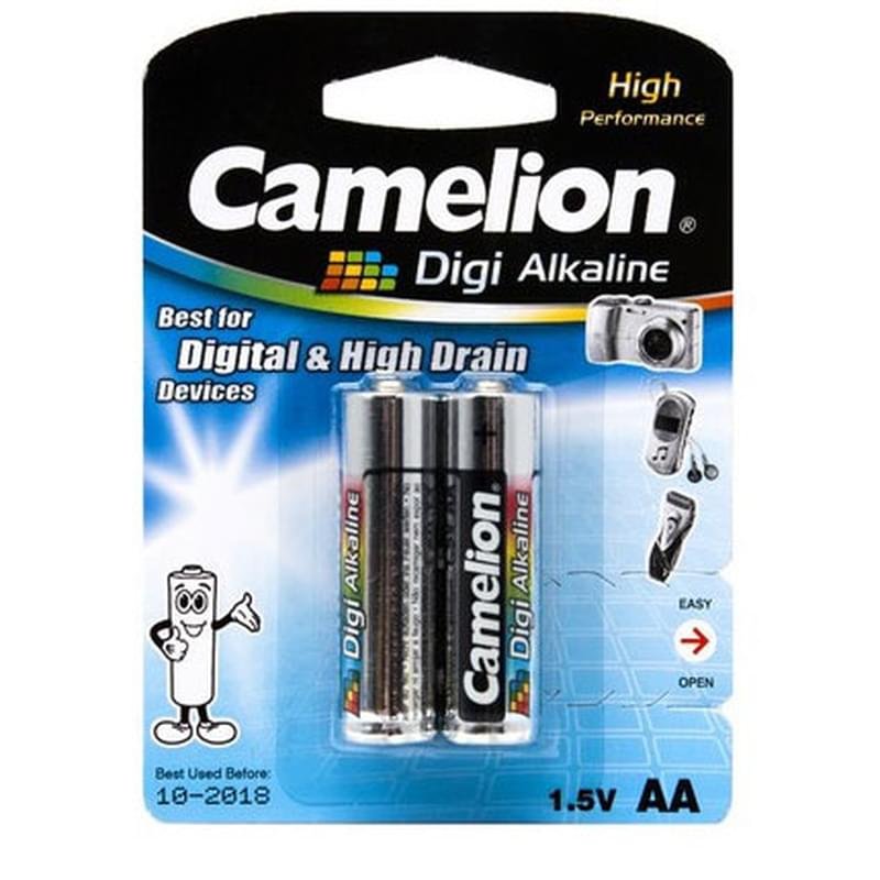 Батарейка AA 2шт Camelion Digi Alkaline (LR6-BP2DG) - фото #0