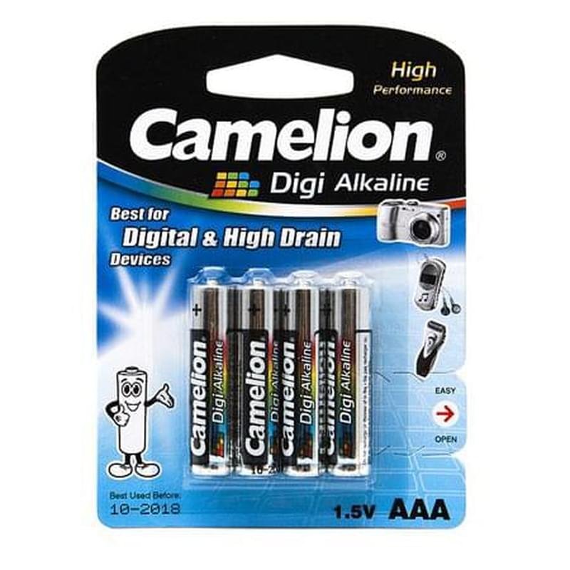 Батарейка AAA 4шт Camelion Digi Alkaline (LR03-BP4DG) - фото #0