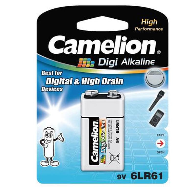 Батарейка E-Block 1шт Camelion Plus Alkaline (6LR61-BP1) - фото #0