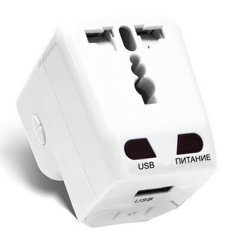 Универсальный адаптер Deluxe, 1*USB, Белый (DWTAU03W) - фото #0