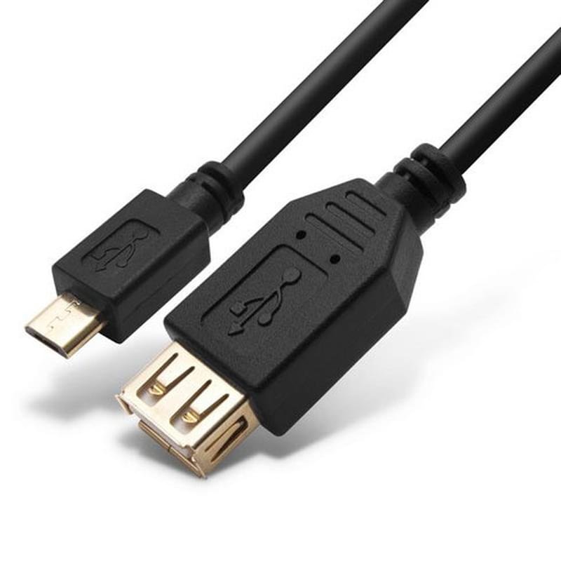 Кабель OTG, Ship, Micro USB - USB Host OTG, 0,15м, Чёрный (US109-0.15B) - фото #0