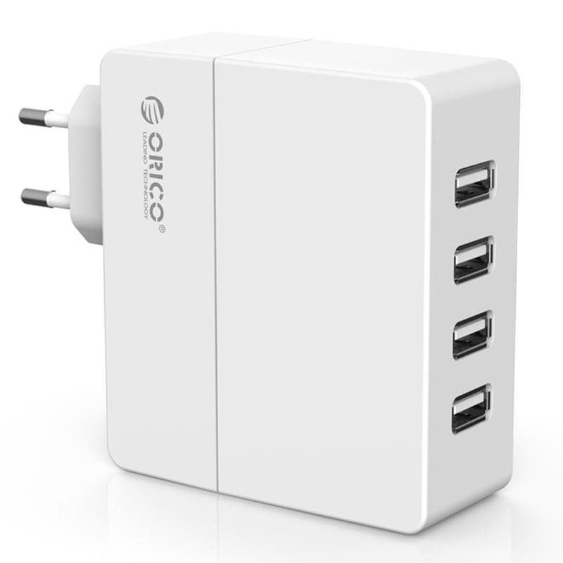 Сетевое зарядное устройство 4*USB, 4A, ORICO, Белый (DCM-4U-EU-WH) - фото #0