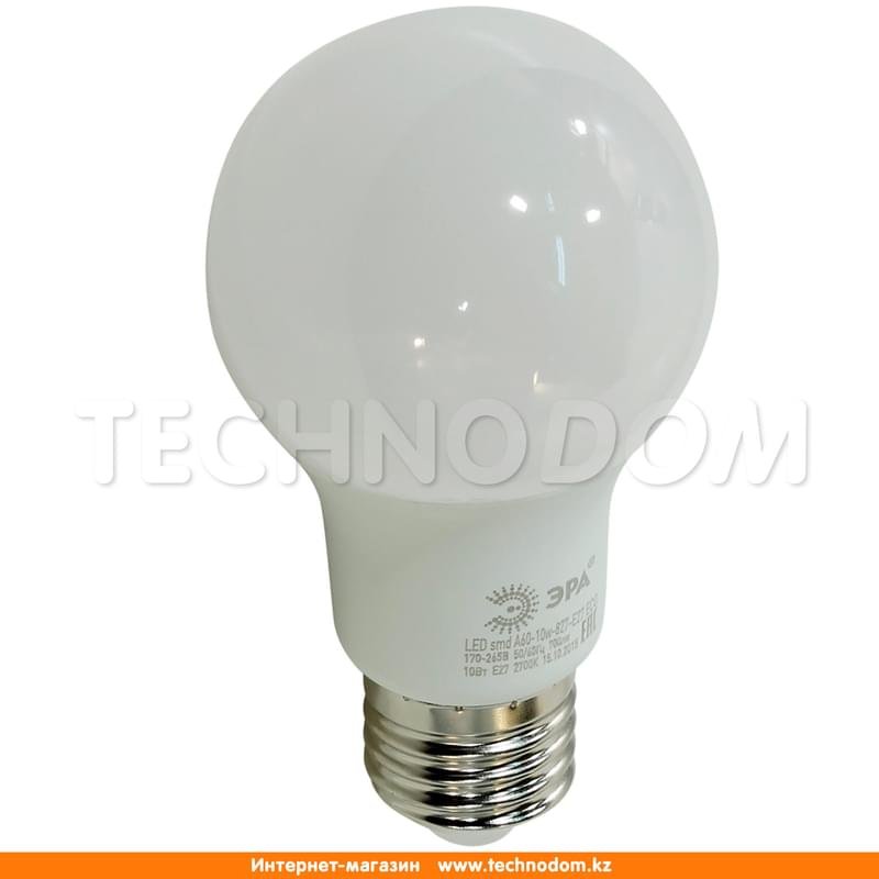 Светодиодная лампа ЭРА 10W (80W) 4000К 700lm E27 ND Холодный - фото #0