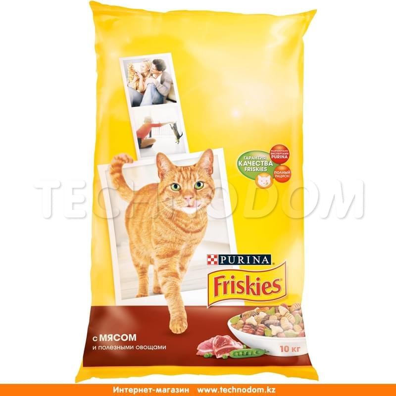 Сухой корм Friskies для взрослых кошек, с мясом и полезными овощами 10 кг - фото #0
