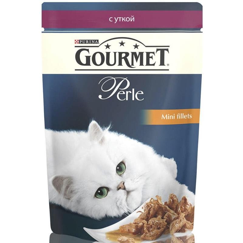 Влажный корм Gourmet Perle мини-филе для кошек, с уткой 85 г - фото #0
