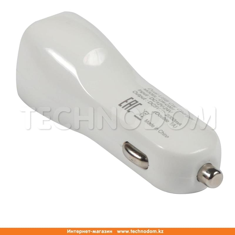 Автомобильное зарядное устр-во 2*USB, 2A, gTEC, Белый (CR-C001) - фото #1