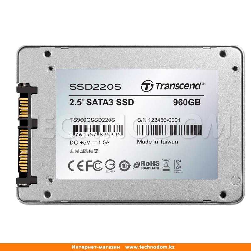 Внутренний SSD 2.5" 960GB Transcend SSD220S, SATA III (TS960GSSD220S) - фото #1