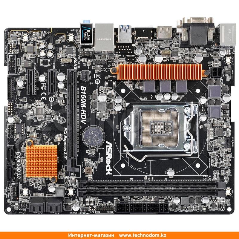 Материнская плата ASRock B150M-HDV LGA1151 2DDR4 PCI–E 1x16 2x1 (HDMI+DVI-D+VGA) mATX - фото #0