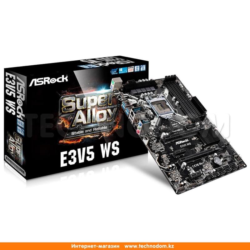 Материнская плата ASRock E3V5 WS LGA1151 C232 4DDR4 PCI-E 2x16 3x1 ATX - фото #2