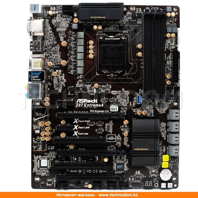 Материнская плата ASRock Z87 EXTREME4 LGA1150 4DDR3 PCI-E 3x16 2x1 (HDMI+DP+DVI-D+VGA) ATX - фото #0