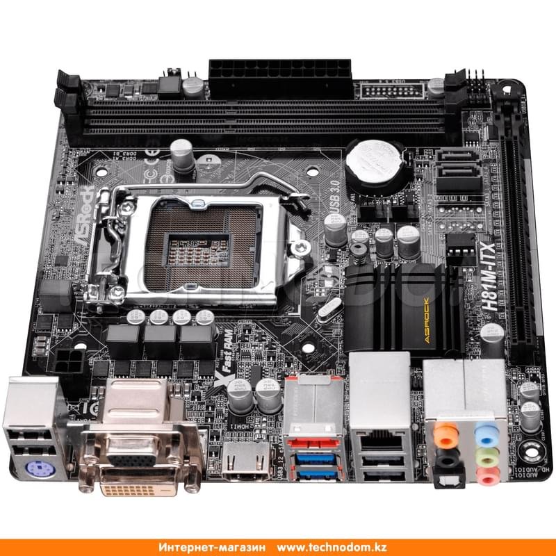 Материнская плата ASRock H81M-ITX LGA1150 2DDR3 PCI–E 1x16 (HDMI+DVI-D+VGA) mITX - фото #2