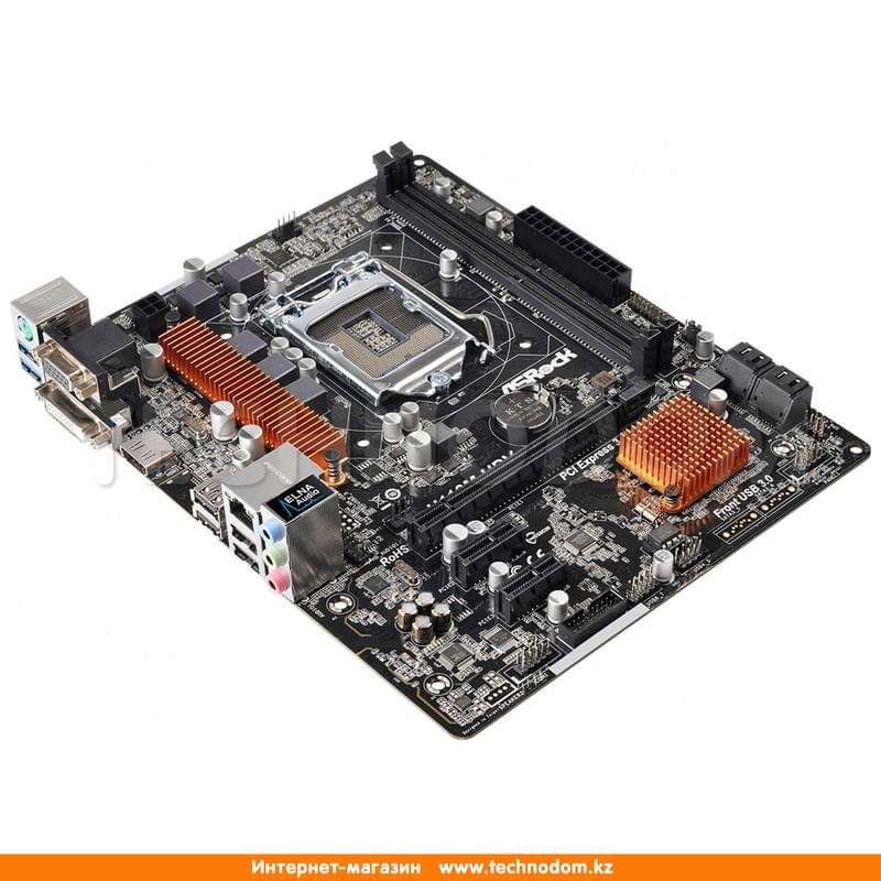Материнская плата ASRock H110M-HDV LGA1151 2DDR4 PCI–E 1x16 1x1 (HDMI+DVI-D+VGA) mATX - фото #2