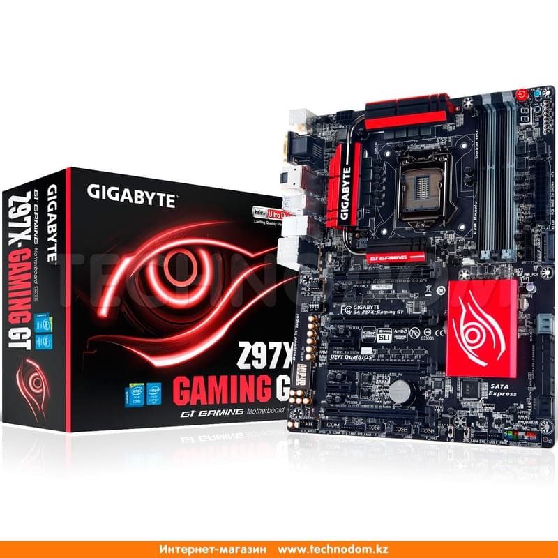Материнская плата Gigabyte GA-Z97X-Gaming GT LGA1150 4DDR3 PCI-E 4x16 3x1 (HDMI+DP+DVI-D+VGA) ATX - фото #1