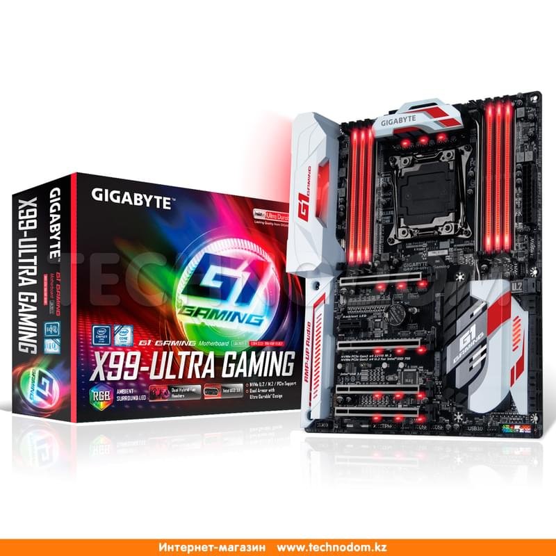Материнская плата Gigabyte GA-X99-Ultra Gaming LGA2011-3 8DDR4 PCI-E 4x16 1x1 ATX - фото #3
