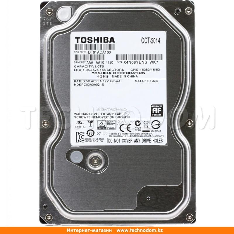 Внутренний HDD 3.5" 1TB Toshiba DT01ACA100 SATA-III (DT01ACA100) - фото #0