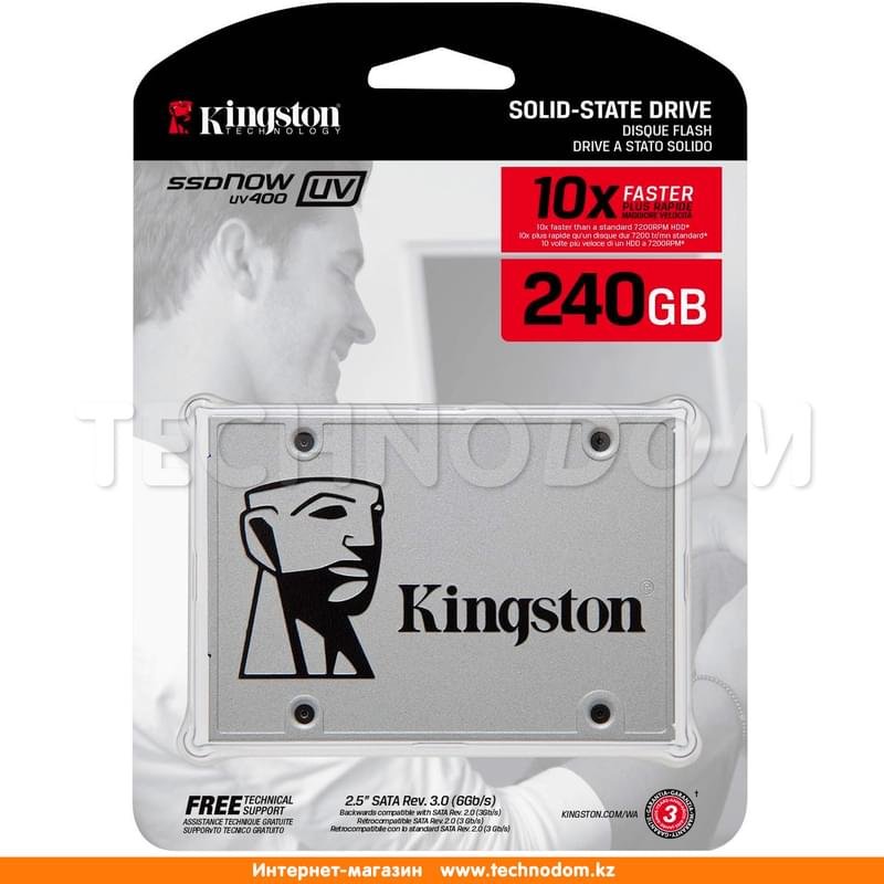 Внутренний SSD 2.5" 240GB Kingston UV400, SATA-III (SUV400S37/240G) - фото #2