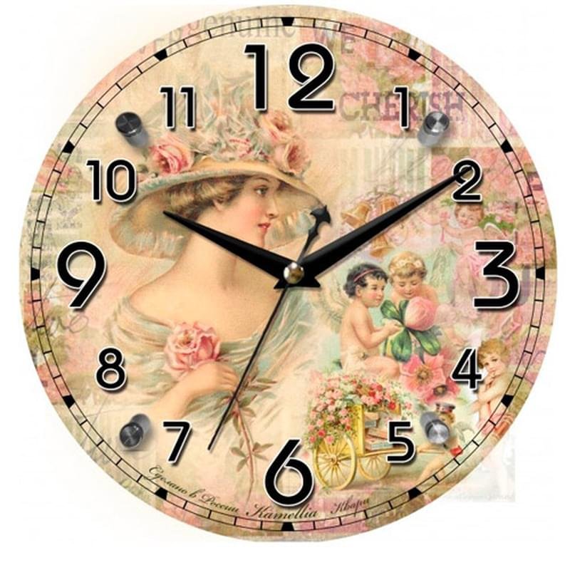 Часы настенные Камелия 1006 Дама с цветами - фото #0