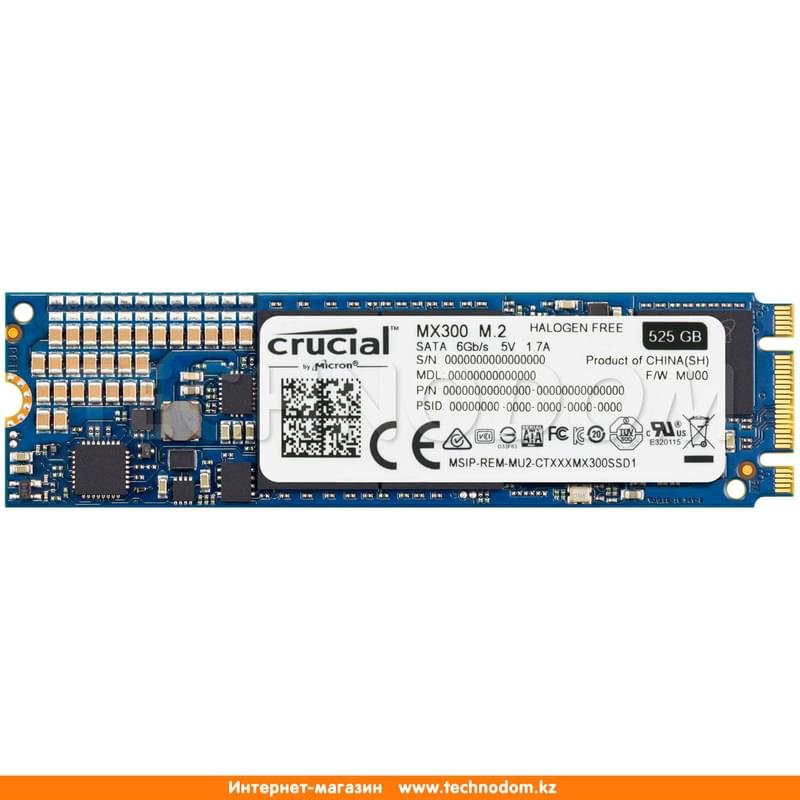 Внутренний SSD M.2" 525GB Crucial MX300, M.2 SATA 6Gb (CT525MX300SSD4) - фото #0
