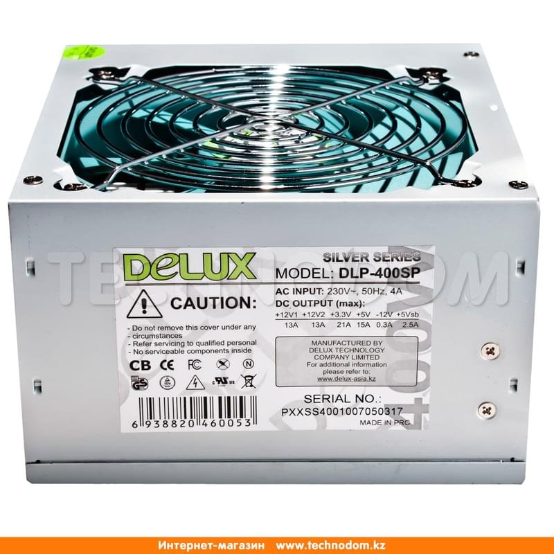 Блок Питания Delux ATX 400W (DLP-400SP) 3*Sata, 20+4pin, 1*6pin PCI-E, 4*Molex, 1*FDD - фото #0