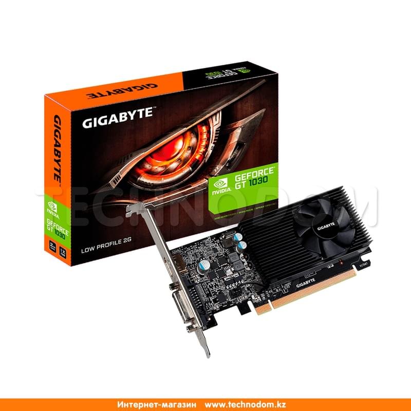 Видеокарта Gigabyte Nvidia GeForce GT 1030 2Gb Low Profile (DVI+HDMI)(GV-N1030D5-2GL) - фото #0