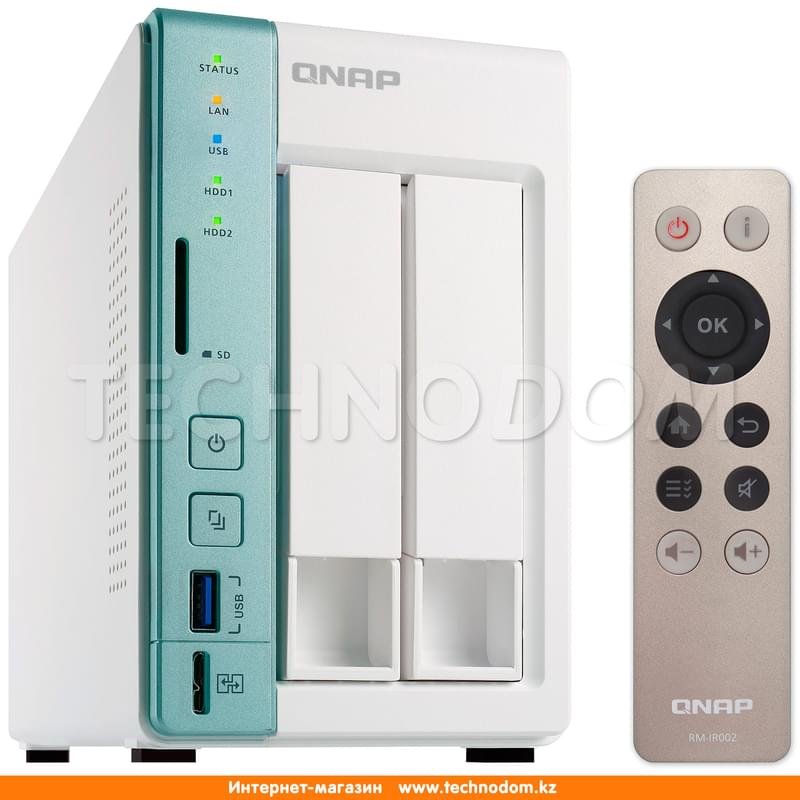 Сетевой накопитель NAS QNAP 2 отсека для HDD, с функцией USB Quick Access (TS-251A-2G) - фото #2