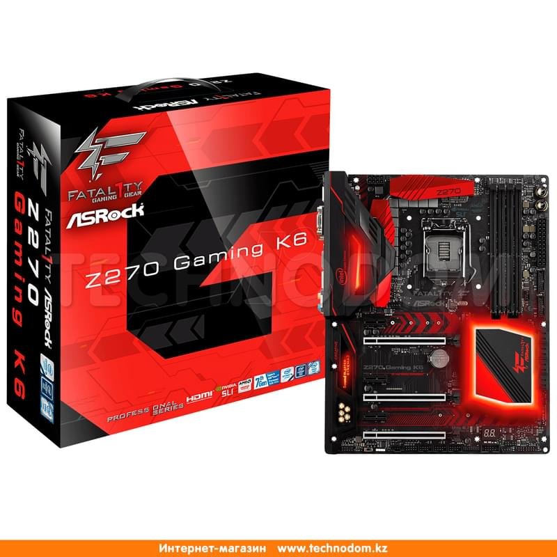 Материнская плата ASRock Z270 Gaming K6 LGA1151 4DDR4 PCI-E 3x16 3x1 (HDMI+DVI-D+VGA) ATX - фото #4