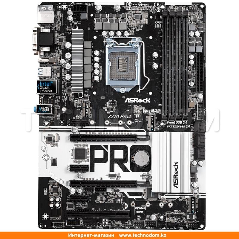 Материнская плата ASRock Z270 PRO4 LGA1151 4DDR4 PCI-E 2x16 3x1 (HDMI+DVI-D+VGA) ATX - фото #0