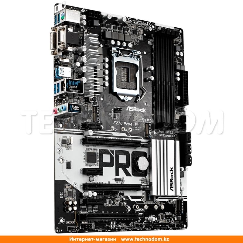 Материнская плата ASRock Z270 PRO4 LGA1151 4DDR4 PCI-E 2x16 3x1 (HDMI+DVI-D+VGA) ATX - фото #1