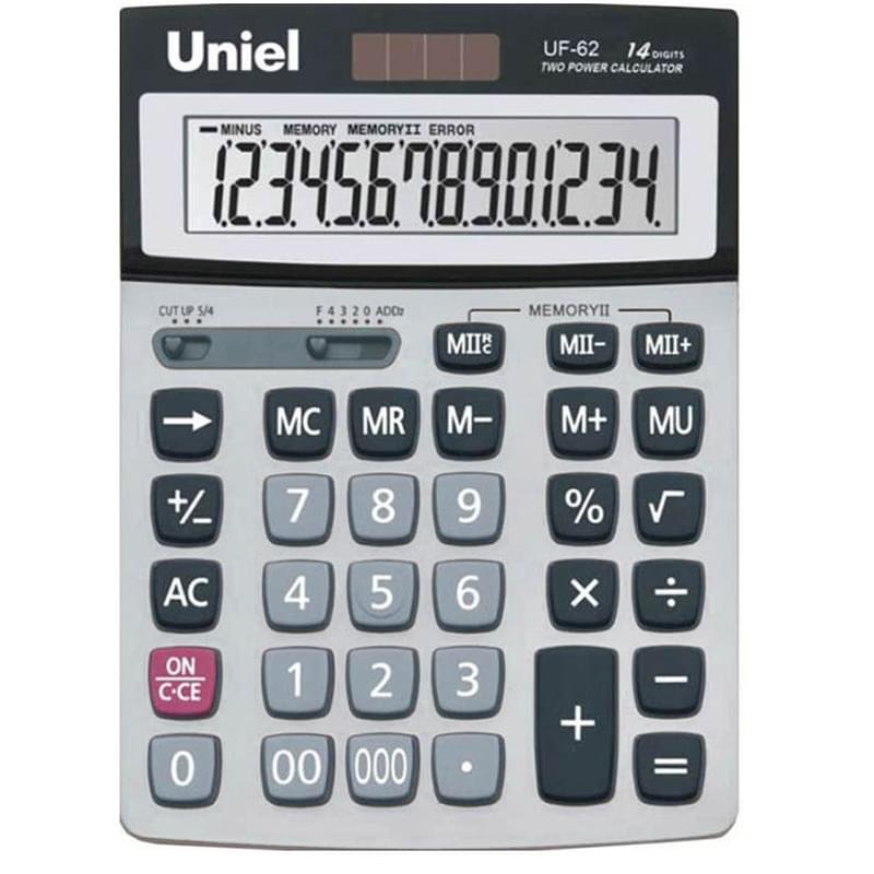 Калькулятор бухгалтерский UNIEL 2-UF-62, 14 р. 208*154*43 мм - фото #0