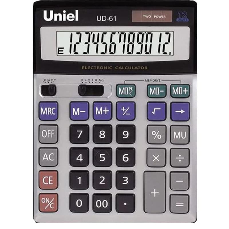 Калькулятор бухгалтерский UNIEL UD-61, 12 р. 173*106*26 мм - фото #0