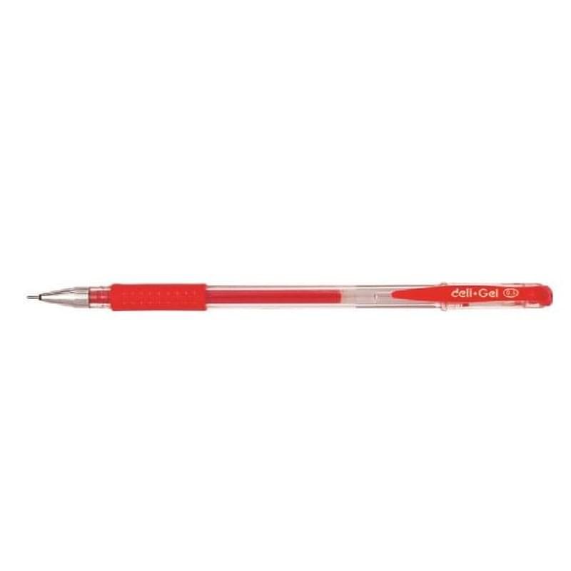 Ручка гелевая, красная, 0.5мм, DELI - фото #0