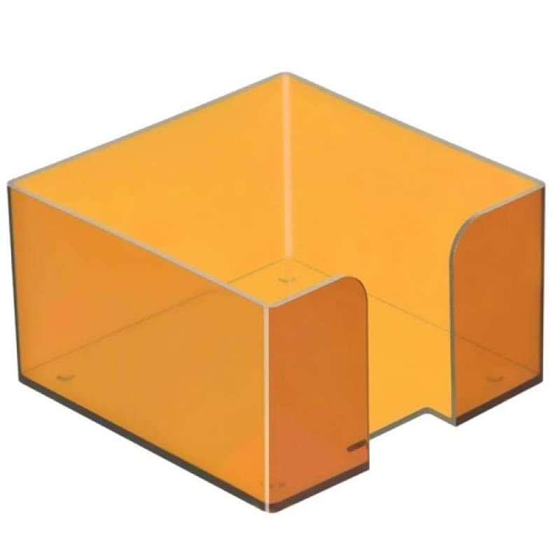 Пластбокс для блока бумаги для записи 9*9*5, оранжевый манго, СТАММ - фото #0