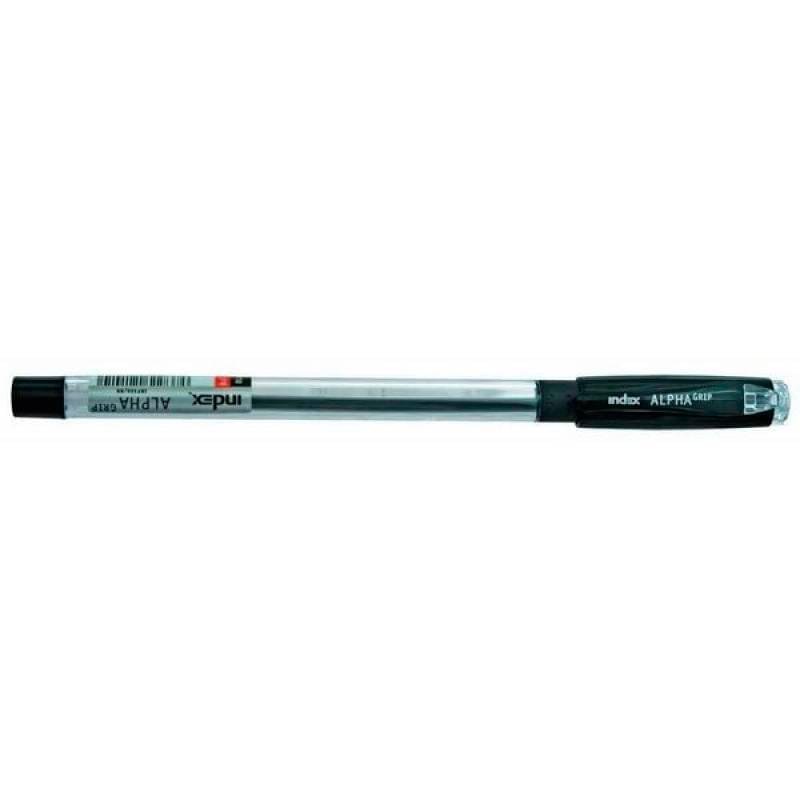 Ручка шариковая,масляная, 0,7мм, чёрная, прорезинен. INDEX - фото #0