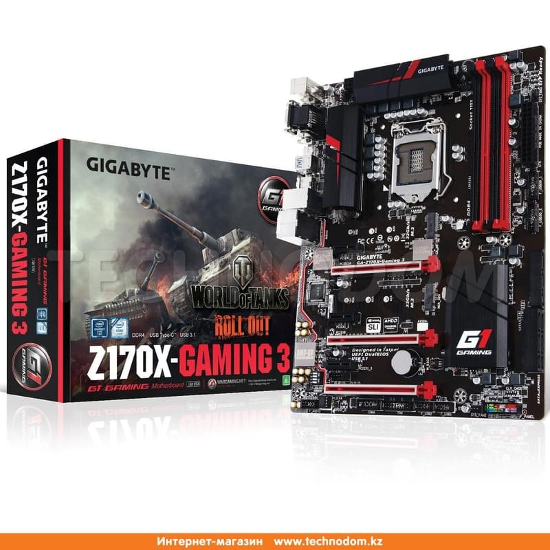 Материнская плата Gigabyte Z170X-Gaming 3 EU LGA1151 4DDR4 PCI-E 3x16 3x1 (HDMI+DVI-D+VGA) ATX - фото #1