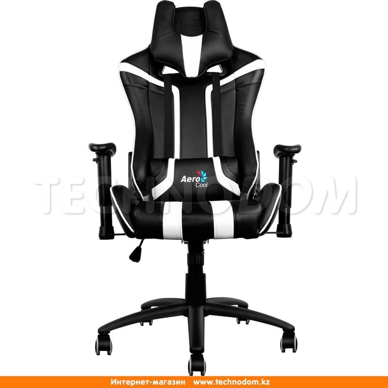 Игровое компьютерное кресло Aerocool AC120BW, Кожзам,, Ш53*(Г57*(В132 см, Black/White, AC120BW - фото #0