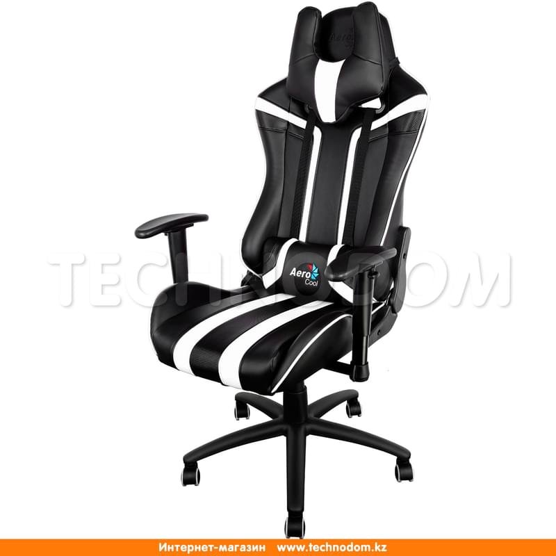 Игровое компьютерное кресло Aerocool AC120BW, Кожзам,, Ш53*(Г57*(В132 см, Black/White, AC120BW - фото #3