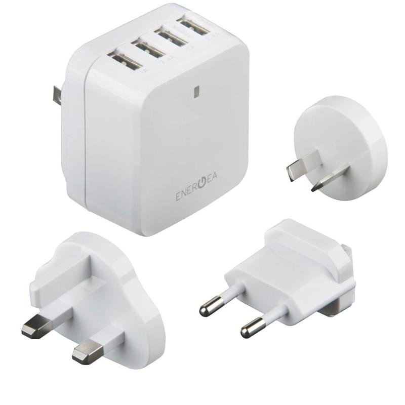 Сетевое зарядное устройство 4*USB, 6.8A, Energеa, Белый (QU-TAK-34W-EU) - фото #0