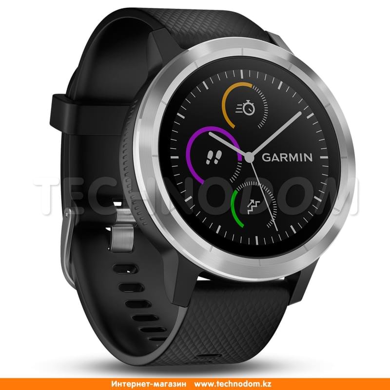 Смарт часы Garmin vivoactive 3 Black/Black Silicone/Stainless Steel - фото #0