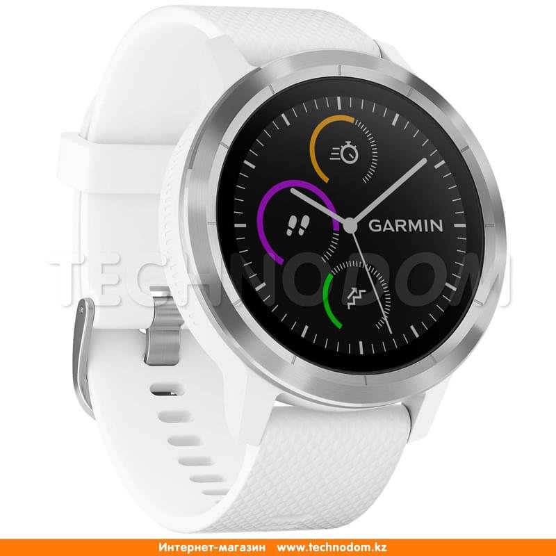 Смарт часы Garmin vivoactive 3 White/White Silicone/Stainless Steel - фото #0