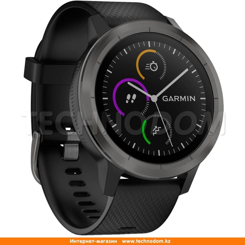 Смарт часы Garmin vivoactive 3 Black/Black Silicone/Slate - фото #0
