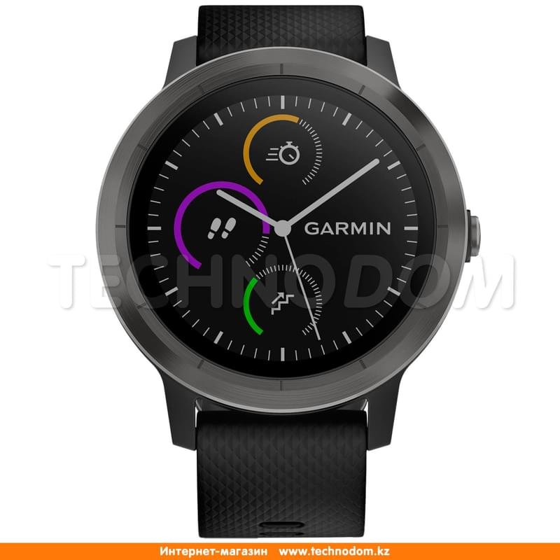 Смарт часы Garmin vivoactive 3 Black/Black Silicone/Slate - фото #2