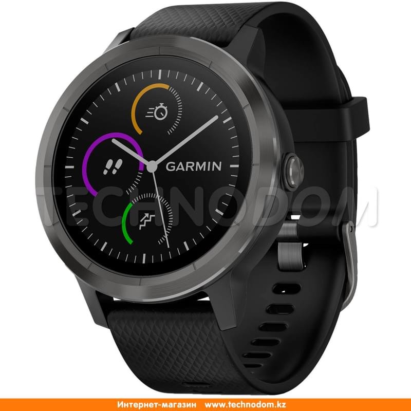 Смарт часы Garmin vivoactive 3 Black/Black Silicone/Slate - фото #4